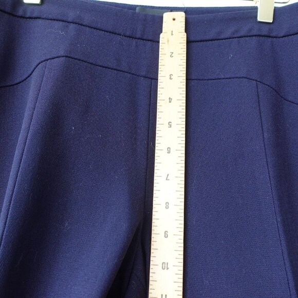 NARCISO RODRIGUEZ Pants Medium Virgin Wool Straight High Waist Tuxedo Navy ITALY - Picture 5 of 14
